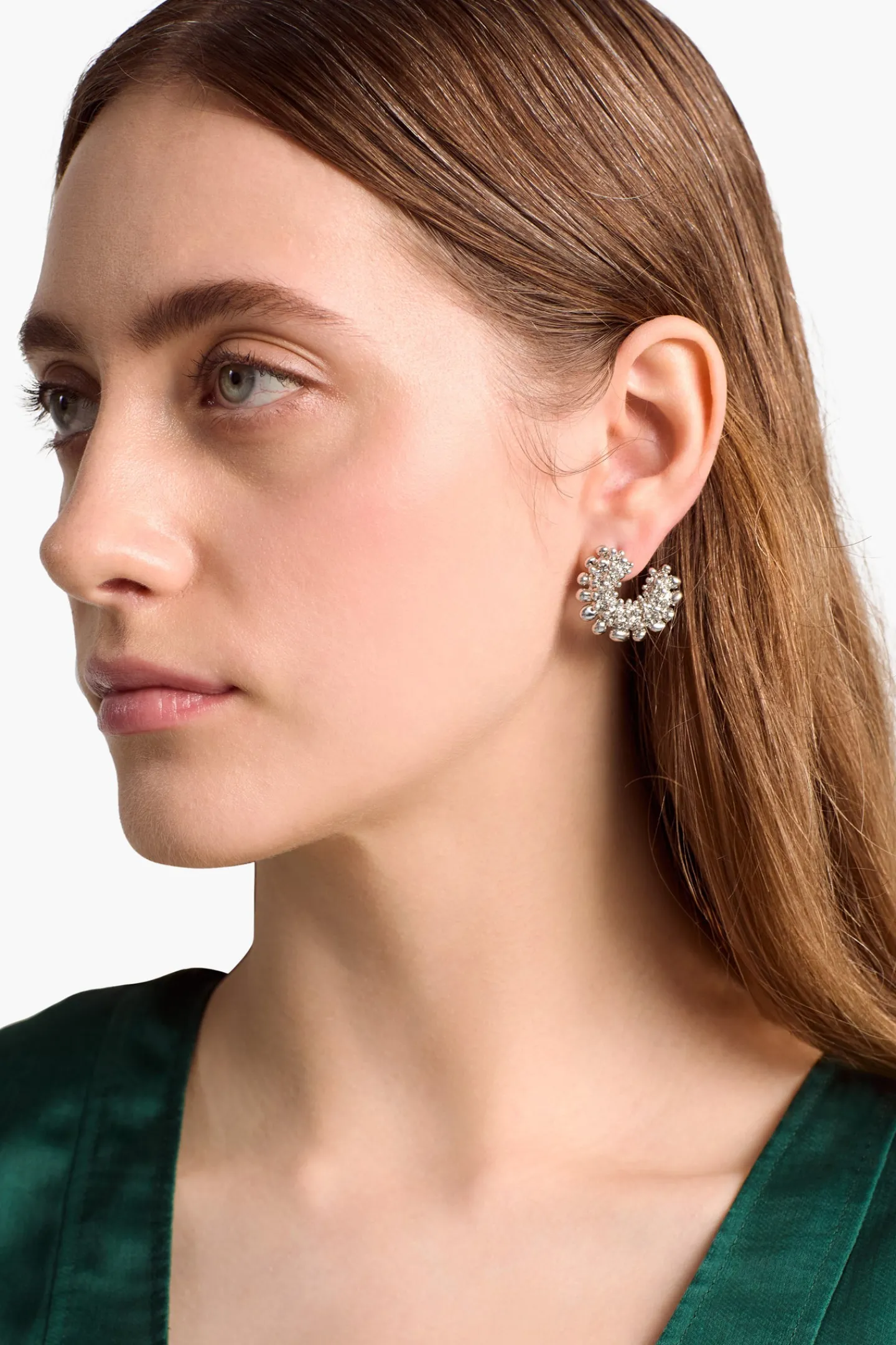 Altuzarra Jewelry*Beaded Huggie Earring ShinySilver
